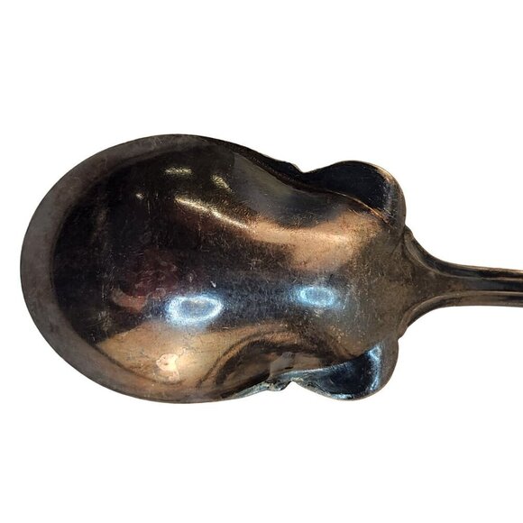 Community Silver Antique Silver-Plated Serving Spoon With Ornate Floral & Basket - Picture 4 of 7